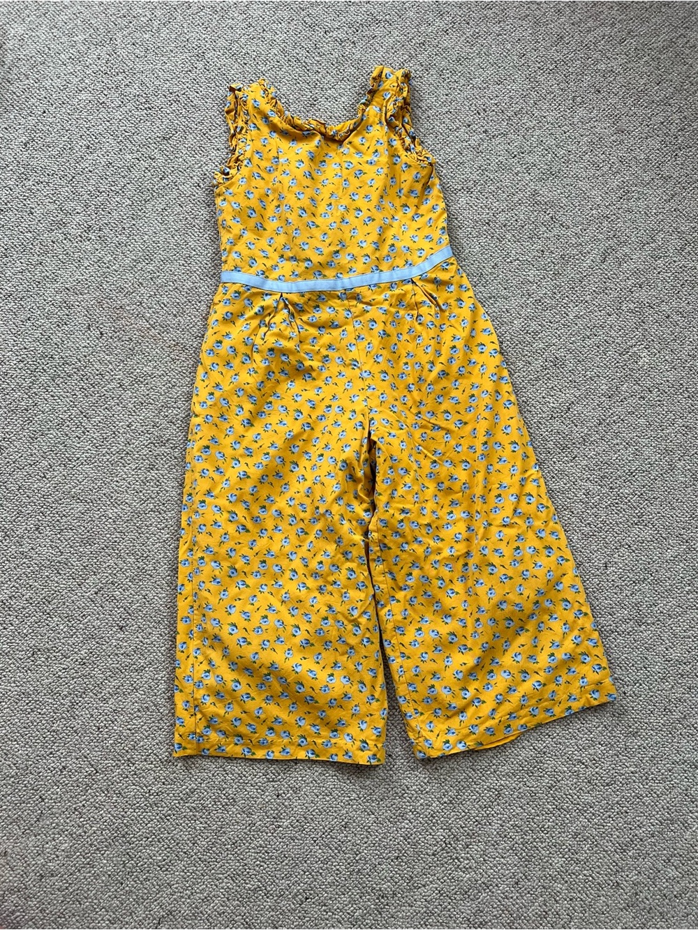 Janie & Jack Yellow Floral Wide-Leg Jumpsuit